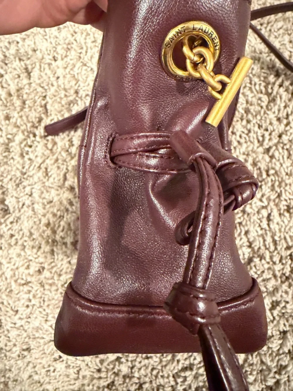 Saint Laurent  Burgundy Jamie Mini Bag - Picture 8 of 9